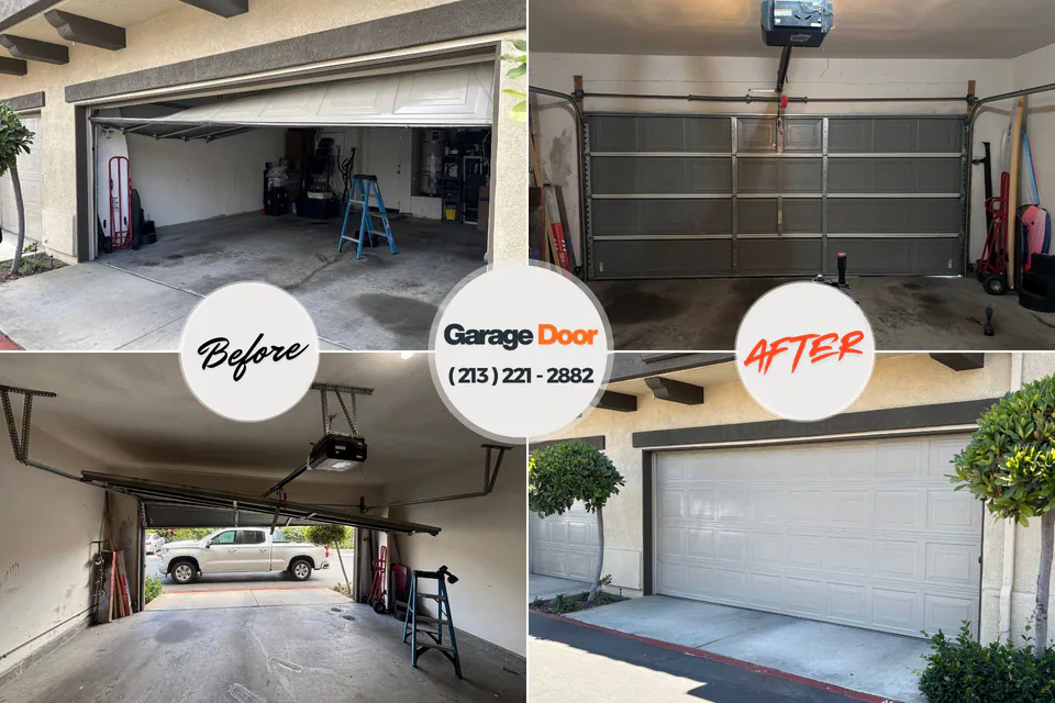 Before and after: garage door repair Dunbar, WV